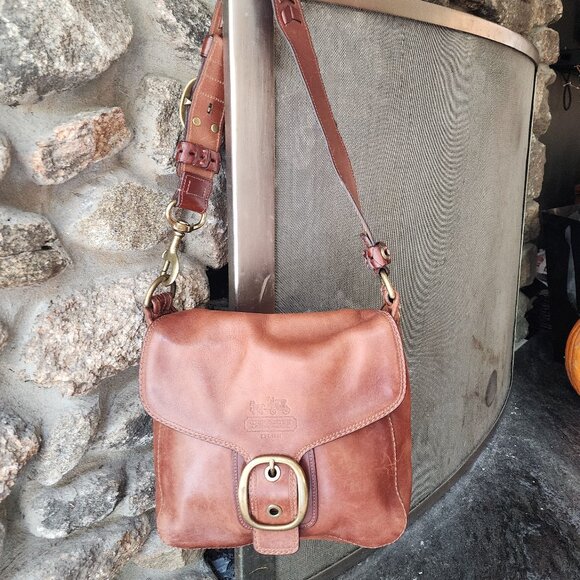 COACH J0769-11419 Bleecker Legacy Tattersall Flap Leather Shoulder Bag - Picture 1 of 16